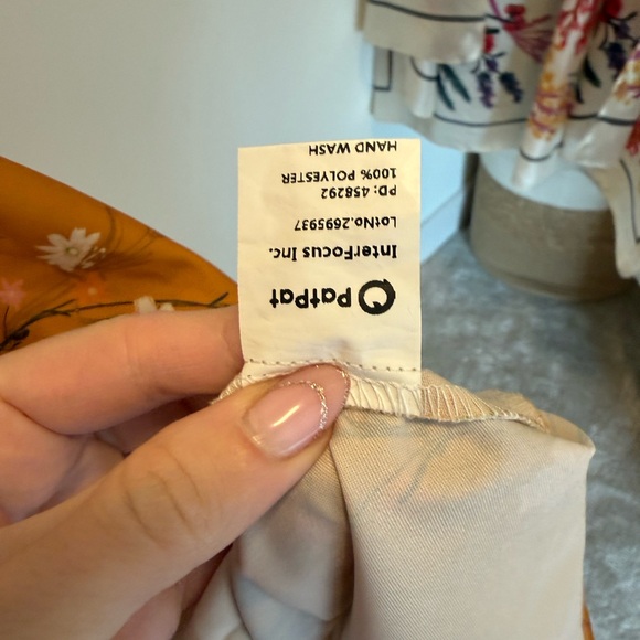 PatPat Mustard Floral Tie-Front Midi Dress - Picture 3 of 3